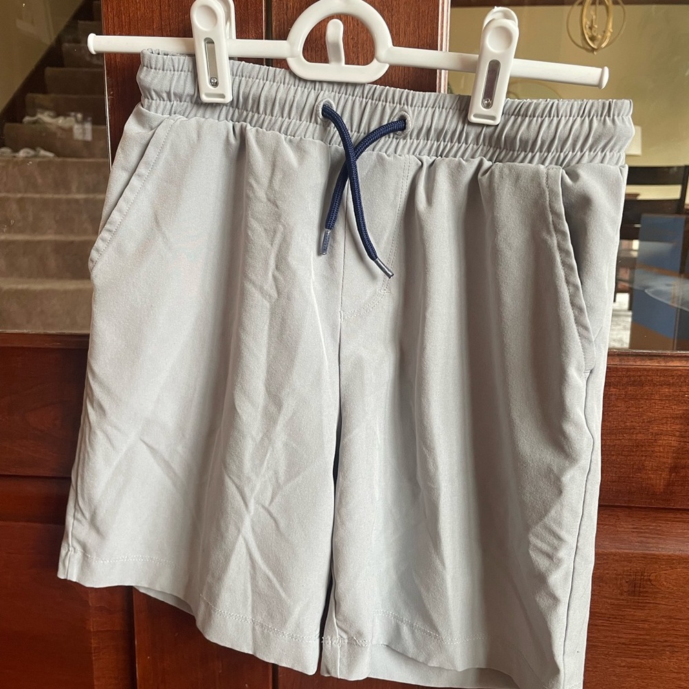 Kids Athletic  Drawstring Shorts - Light  Gray